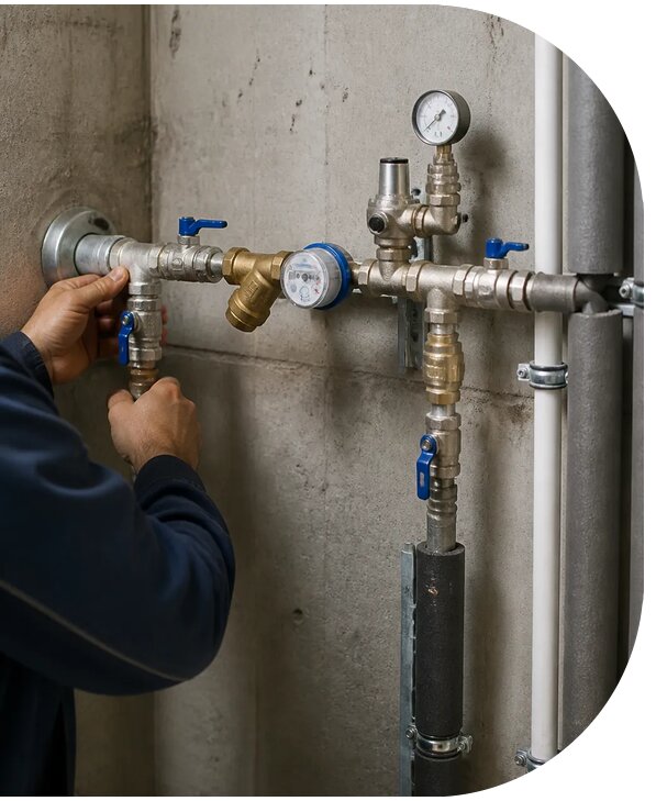 Монтаж узла ввода водоснабжения для частного дома в Алексеевке